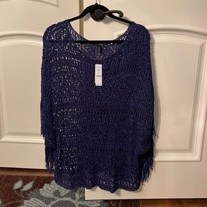 New White House Black Market Fringe Poncho